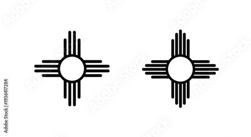 Two depictions of the sun symbol of new mexico a zia symbol
