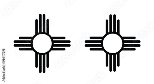 Two depictions of the Zia sun symbol representing new mexico