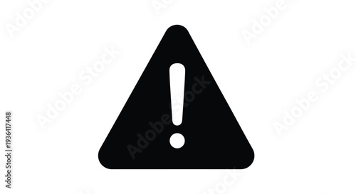 Simple black triangle warning sign with a white exclamation point