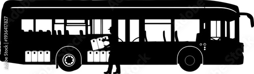 Fleet worker loading heavy battery packs into an electric bus