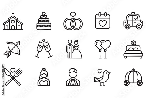 Organizational Chart And Data Flow Outline Icon Pack