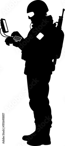 Tactical soldier using wrist computer for communication