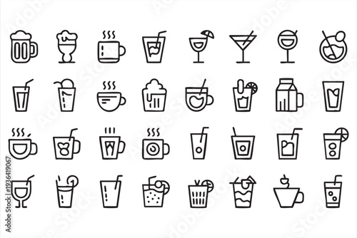 Digital Music Library And Audio Media Outline Icons