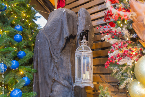 New Year's decorations at the Wine and Cheese restaurant, Kiparisnoye, Crimea, Russia, 10.01.2026