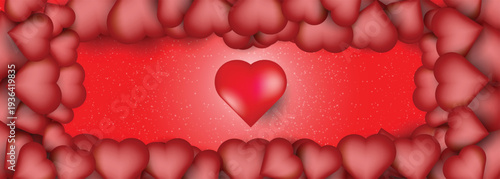 Seamless pattern of love or heart shaped balloon, a big heart in center, wallpaper for valentine week, can be used in business promotion, presentation, advertisement, for 14th February sale's, love da