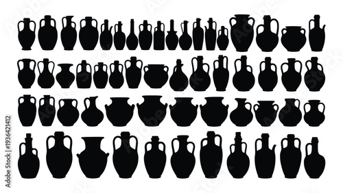 A collection of ancient greek and roman amphorae