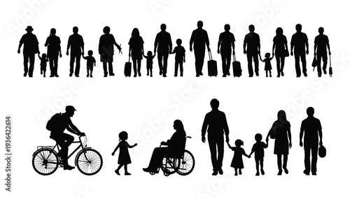 Diverse group of people in different situations