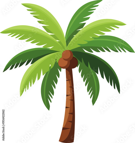 Coconut palm tree standing as tropical nature icon