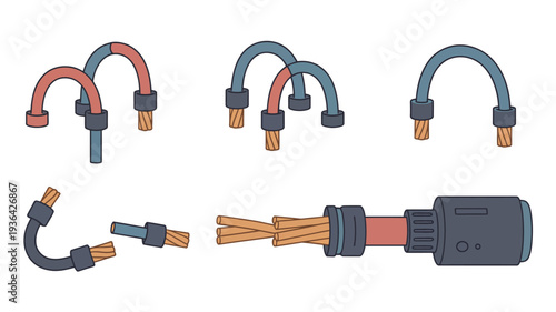 Collection of flexible electrical connectors and cables