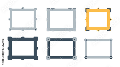 Collection of six different modular floating dock sections