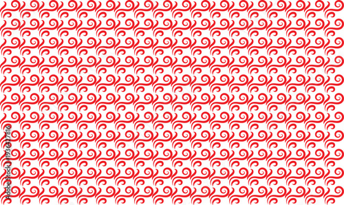 Elegant Red and White Abstract Swirl Pattern Featuring Seamless Curled Vine Lines for Decorative Minimalist Vector Background Design Graphics