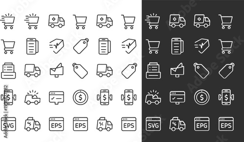 Set of 40 e-commerce icons vector