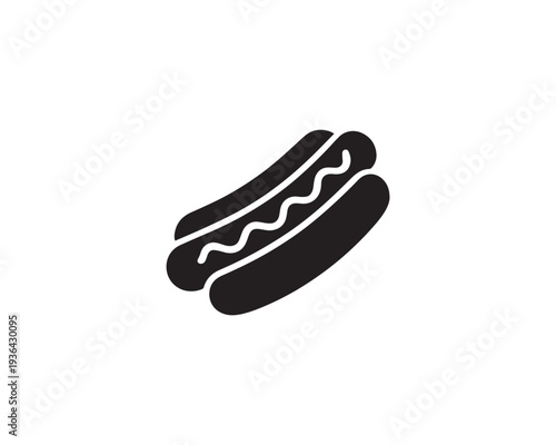 Fast foods hot dog icon silhouette vector design art illustration
