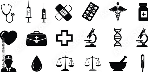 Medical and healthcare symbols and icons