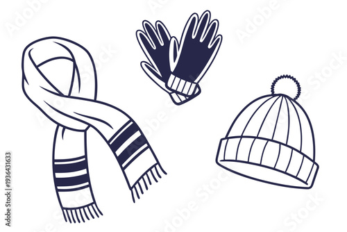 A scarf, gloves and a hat for winter