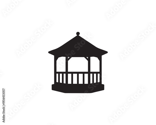 Gazebo icon silhouette vector design art illustration