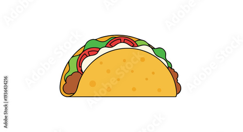 A cartoon illustration of a taco