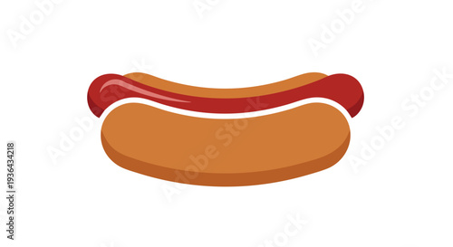 Hot dog with ketchup on a bun