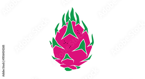Vibrant pink dragon fruit with green flames