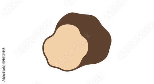 Simple brown and beige truffle mushroom vector illustration
