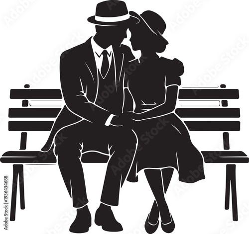 Romantic couple sharing a moment of quiet intimacy while reading a book together seated on a park bench surrounded by flowers