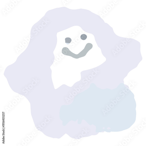 ハロウィンの可愛いおばけの水彩イラスト 10月の幼稚園・保育園向けやさしい挿絵シリーズ