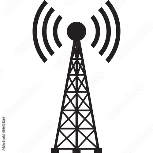 tower,signal,antenna flat design for telecom infrastructure icon vector graphic for network diagram