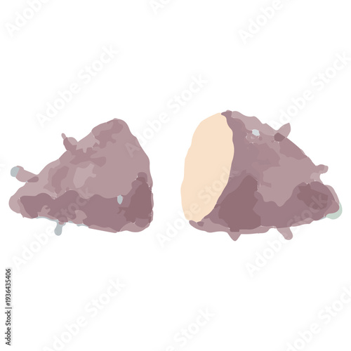 秋の芋掘りに使えるさつまいもの水彩イラスト 10月の幼稚園・保育園向けやさしい挿絵シリーズ