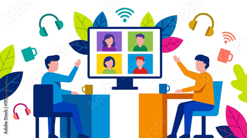 Logistics and transportation workers managing warehouse operations on a conveyor belt system with industrial machinery in the background