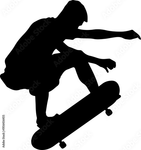 Skateboarder Silhouette Performing Trick