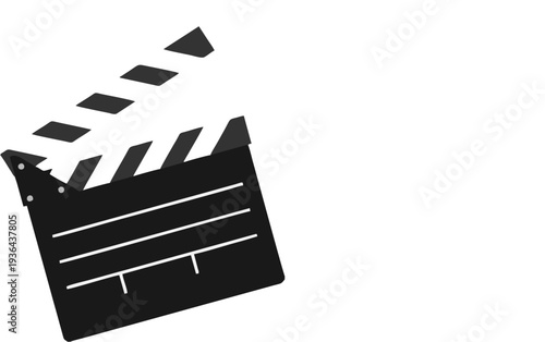 Black clapperboard for film production a classic movie making symbol for cinema industry isolated on white background