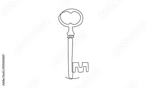 Continuous line of the keys illustration
