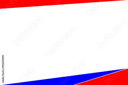 Abstract red and blue diagonal geometric background with white copy space. Modern dynamic vector design ideal for business banner, presentation, website header, and corporate template.