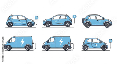 Electric Vehicles Charging at Station.