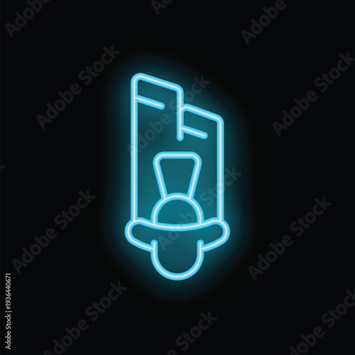 Glowing neon line london big ben icon isolated on black background. Vector illustration