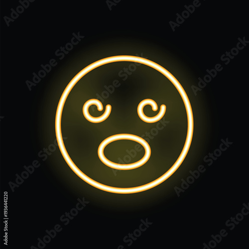 Bright neon yellow shocked emoji expressing surprise with its mouth wide open and eyes wide