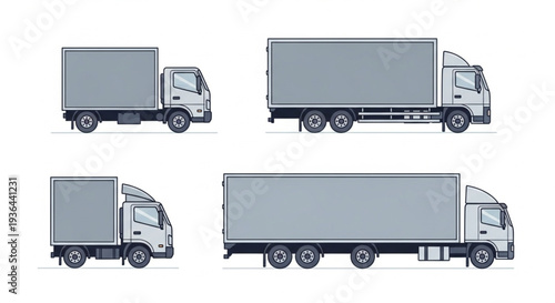 Delivery Truck Vehicles in Various Sizes.