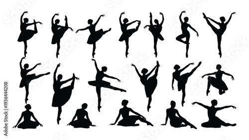 Collection of ballet dancers in various poses
