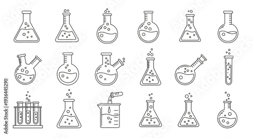 Laboratory Equipment Beakers Flasks Tubes.