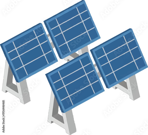 Solar Panel Array Mounted on Stands.