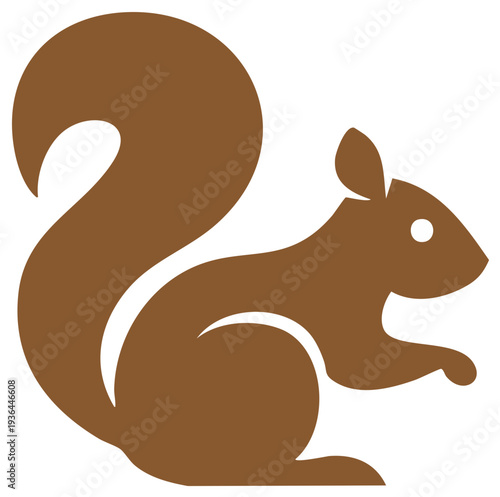 Cute brown squirrel flat design vector illustration symbol for forest animals and playful wildlife concepts