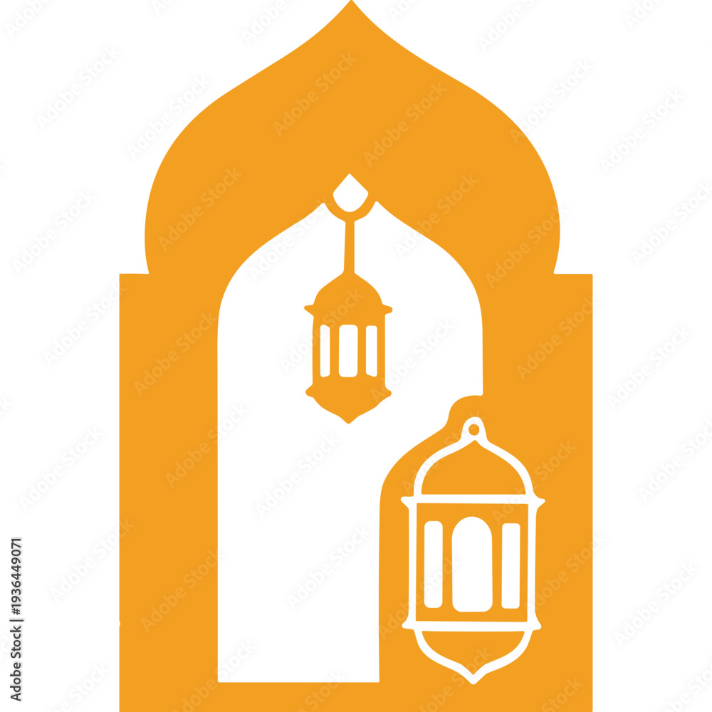 Obraz premium Ramadan Lantern Window Frame