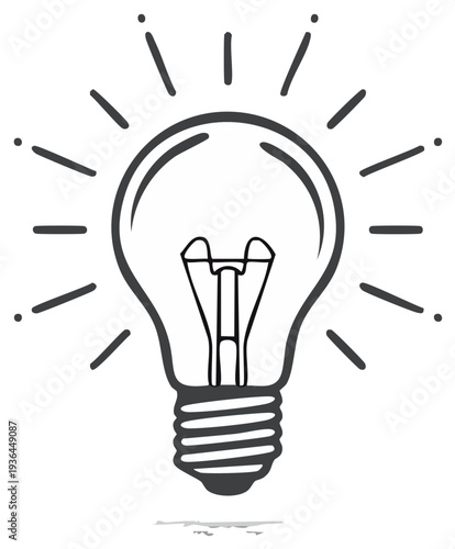 Doodle Style Lightbulb Idea Concept Creativity and Innovation Symbol
