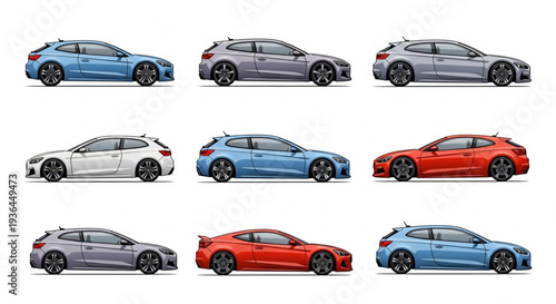 Multiple Cars in Different Colors.