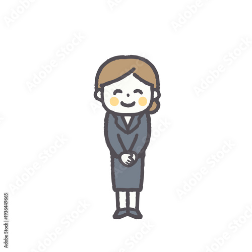 Bowing businesswoman illustration