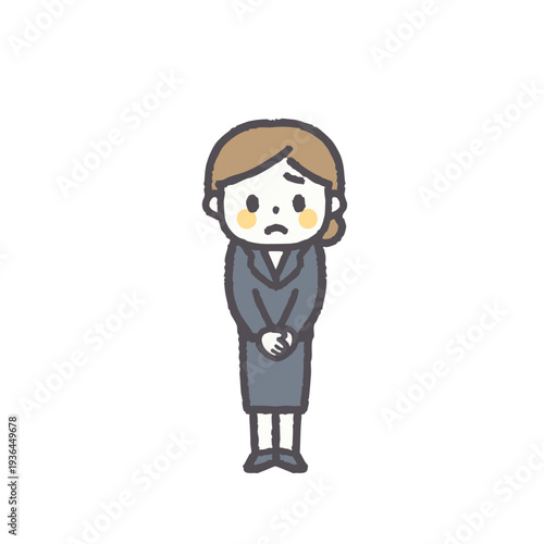 Bowing businesswoman illustration