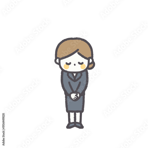 Bowing businesswoman illustration