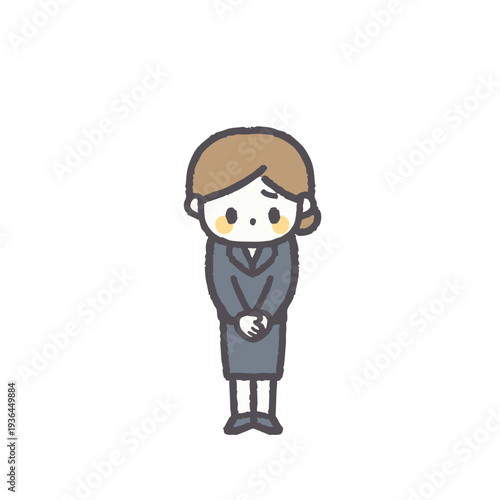 Bowing businesswoman illustration