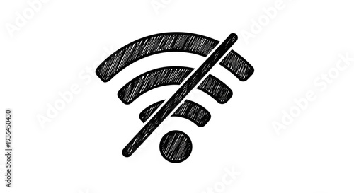 No WiFi Signal Symbol Illustration.