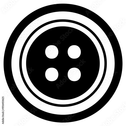 Classic Four-Hole Shirt Button Silhouette Symbol